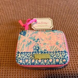 Lilly Pulitzer Pink and Blue Floral Pill Case